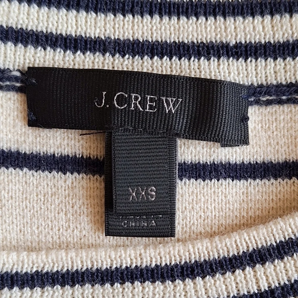 J.Crew Nautical Stripe Sleeveless Sweater Fringe Hem XS
